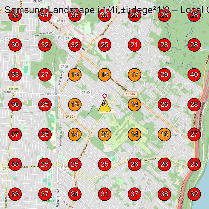 Samsung Landscape i‚1/4i„±i¡dege²1/2 GeoGrid visibility map for Lawn Care Service in Closter